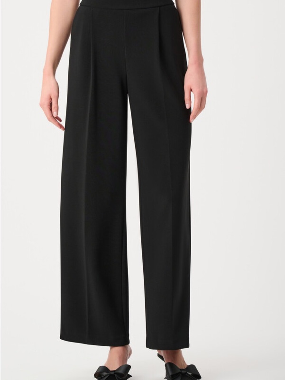 Joseph Ribkoff Black Wide-Leg Pull-On Trousers